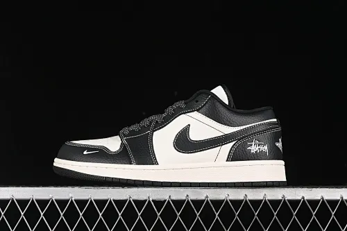 All categories Air Jordan Jordan series basketball shoes Air Jordan 1 Low High-end customized low-top sneakers Air Jordan 1 Low AJ1 Joe 1 Stussy joint-beige stitching High-end customized low-top retro basketball shoes CF3688-023